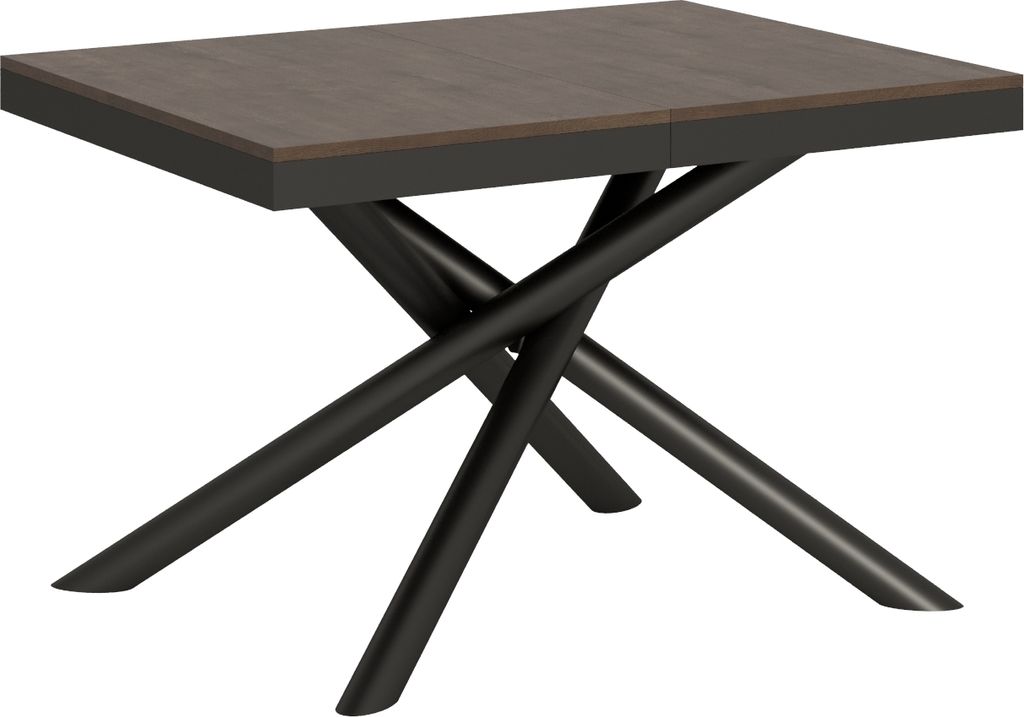 ITAMOBY - Ausziehtisch 120/224x90 cm Famas Evolution Nussbaum Gestell und Füße Anthrazit