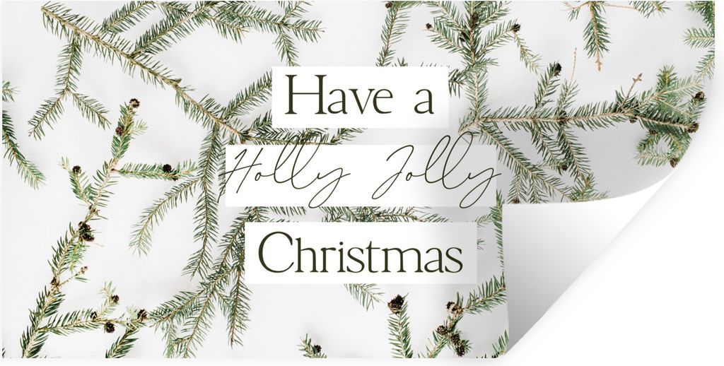 MuchoWow Wandtattoo Wandsticker Wandaufkleber Winter - Weihnachtszweige - Zitat 40x20 cm Selbstklebend und Repositionierbar - Aufkleber