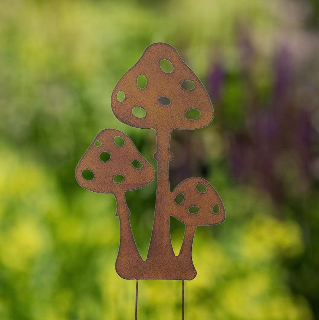 Gartenstecker Pilzgruppe - rost: small