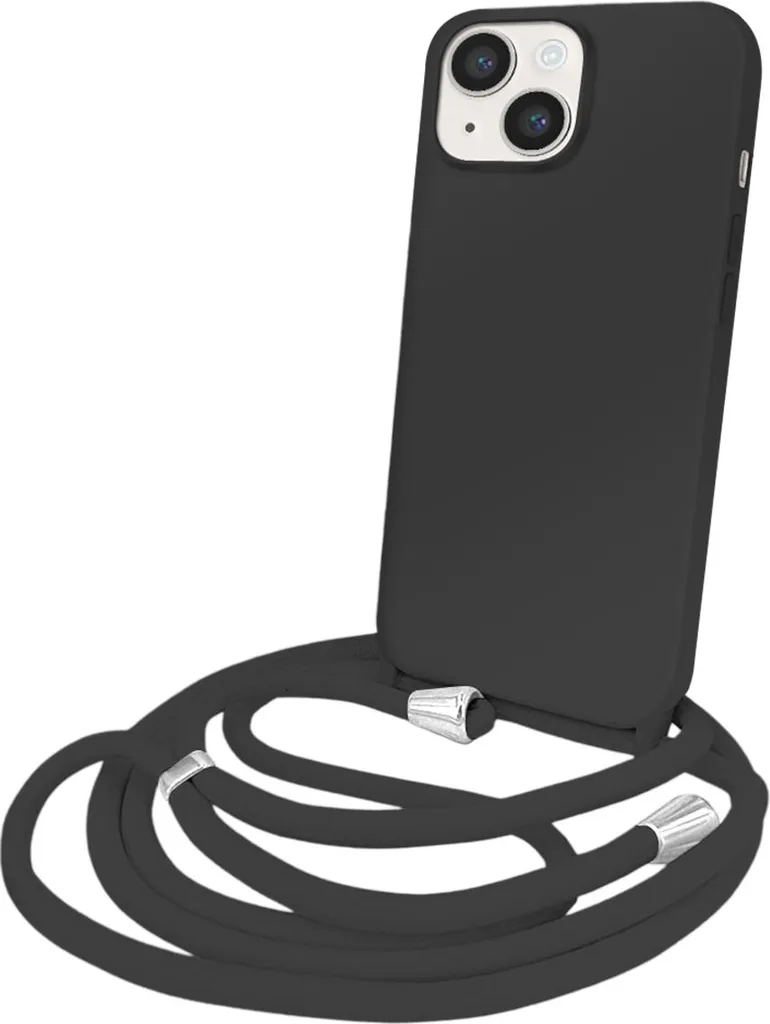 Moxie, custodia in TPU Color Lace per iPhone 14 con catena da trasporto, nero