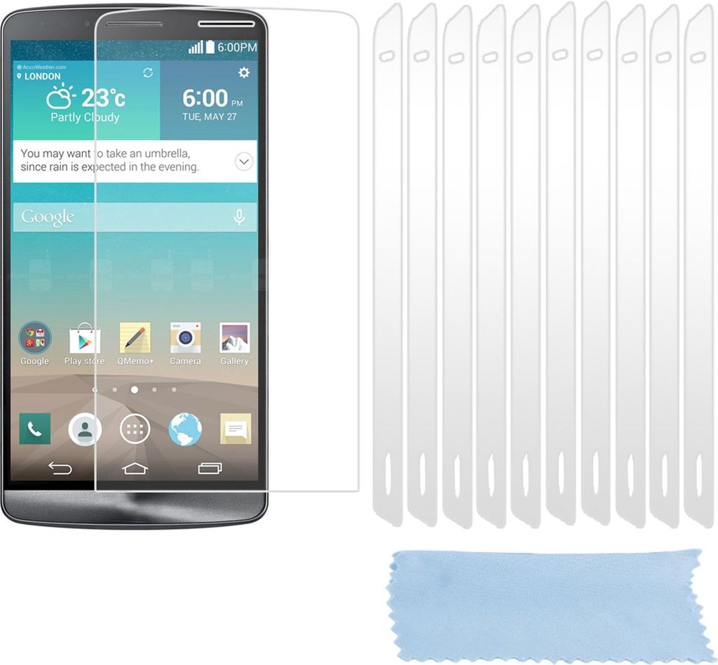 Cadorabo 10x Schutzfolie für LG G3 Display-Schutzfolien in Weiß hochtransparent