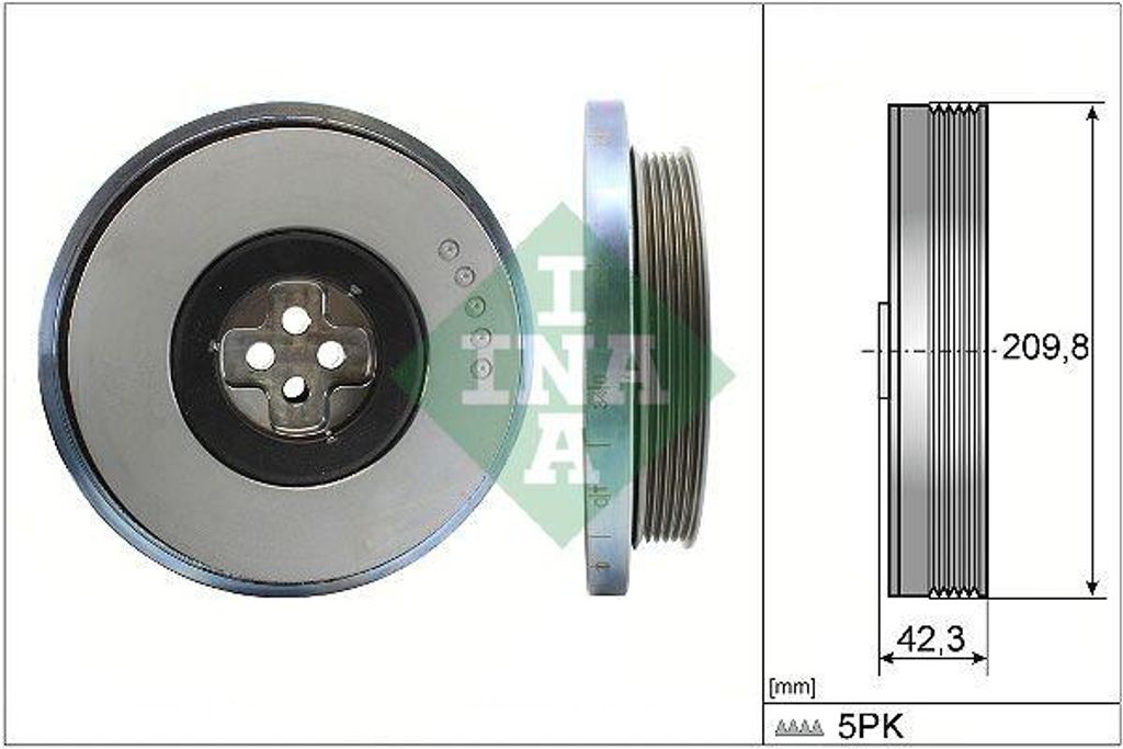INA 544 0606 10 Riemenscheibe Kurbelwelle passend für MERCEDES-BENZ A-Klasse (W177) 210mm