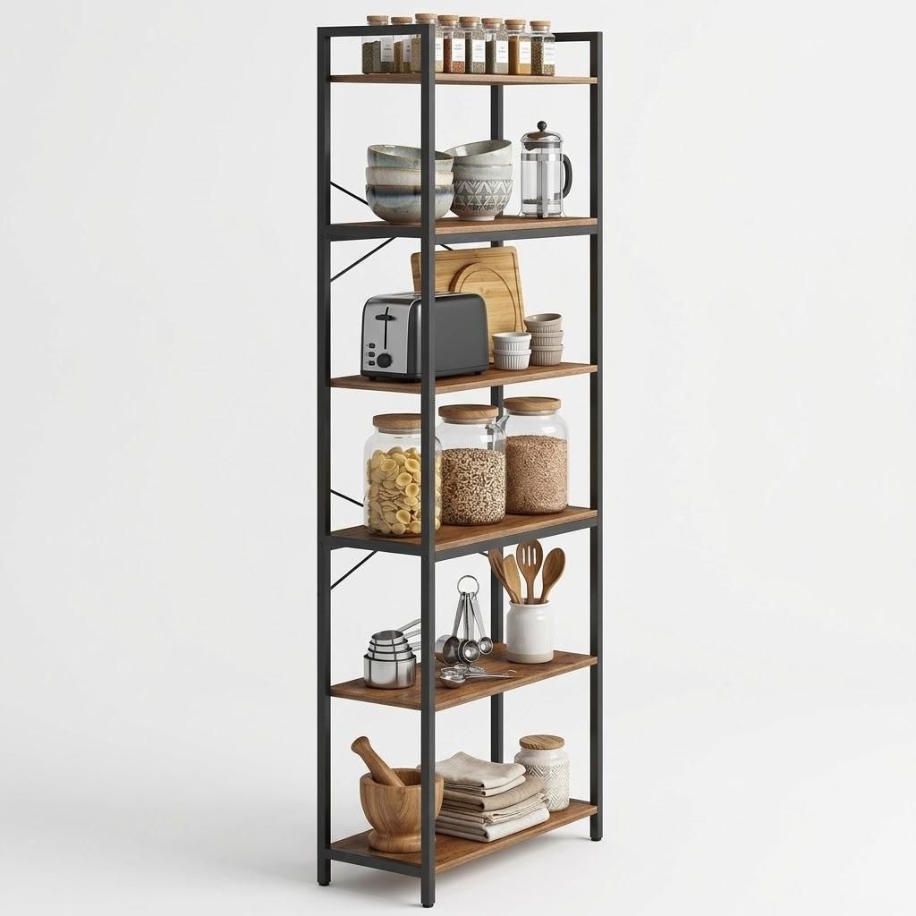 Hohes Leiter-Bücherregal (154 cm) – Industrielles Produktbild 
