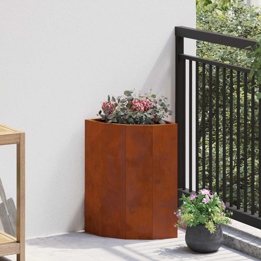 Maison Exclusive - Eckpflanzer Rostig 30 x 30 x 50 cm Wetterfeststahl