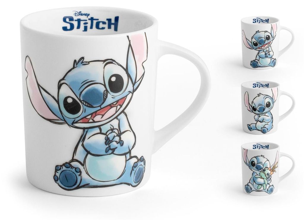 HOME-Stitch Sketch, 6er-Set Tassen, Stitch-Figur, aus dekoriertem Porzellan, 33 cl