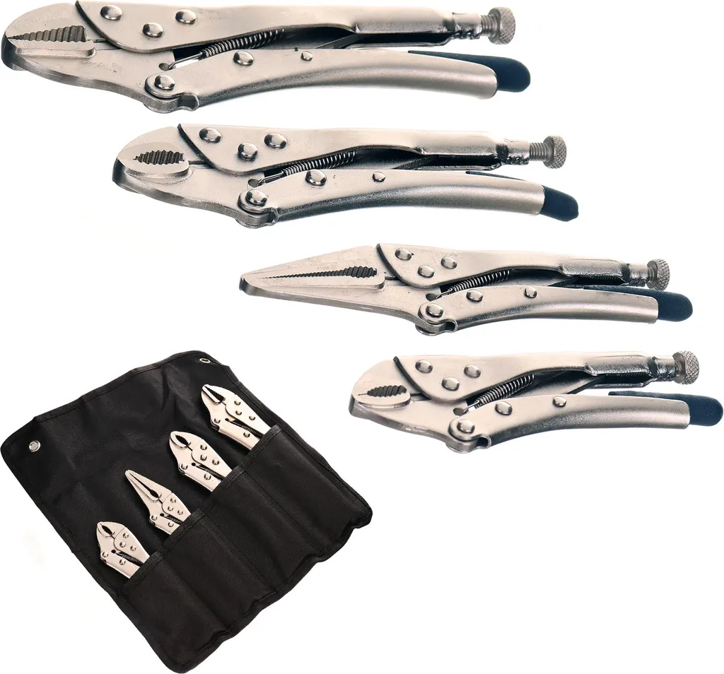 Set 4 Pinze Morse con Blocco per Fai da Te e Casa - Qualità Extra