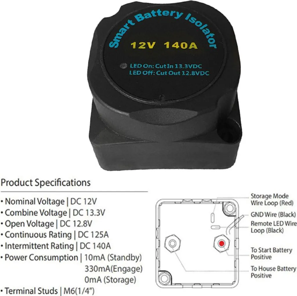Chargeur batterie double 140A VSR pour système solaire et 4x4 Off-road