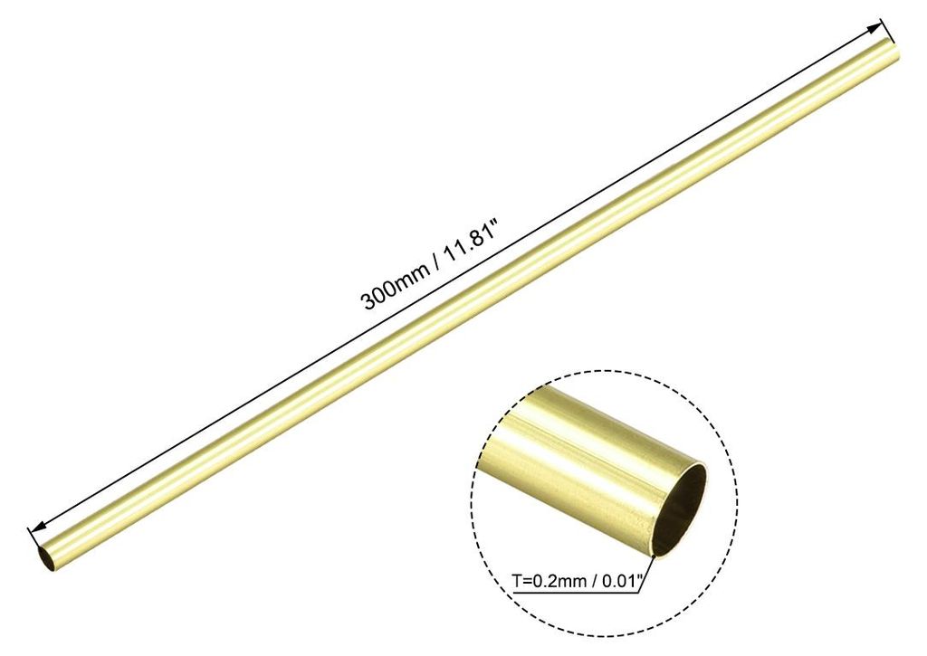 6 Stš¹ck Messingrohr, 4 mm 4,5 mm 5 mm 5,5 mm 6 mm 6,5 mm AD x 0,2 mm Wandst?rke 300 mm L?nge Nahtlose Rundrohrrohre