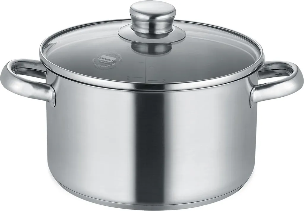 Casseruola In Acciaio Inox 18/10 Da 1,5 Litri, Con Coperchio In Vetro, Manico Freddo, Adatta A Induzione E Forno Fino A 260°C