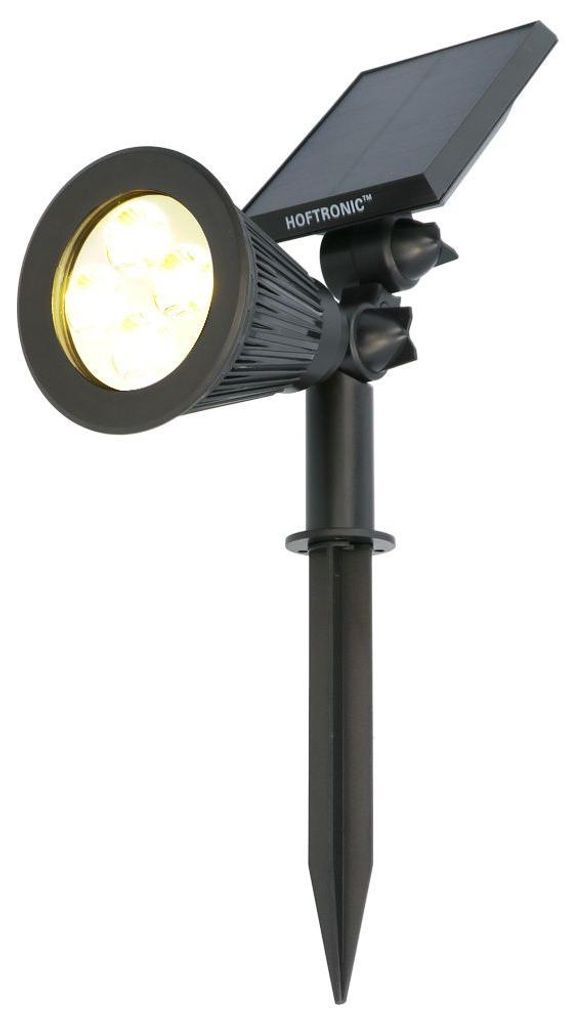 hoftronic Solar Gartenstrahler 2W 3000K 200lm Schwarz IP65 Produktbild 
