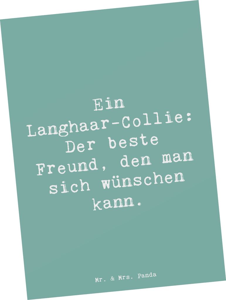 Mr. & Mrs. Panda Grußkarte Spruch Langhaar Collie Freund - Meeresbrise - Geschenk, Hunderassen Pflege, Fotokarte, charmantes Auftreten, intelligen...