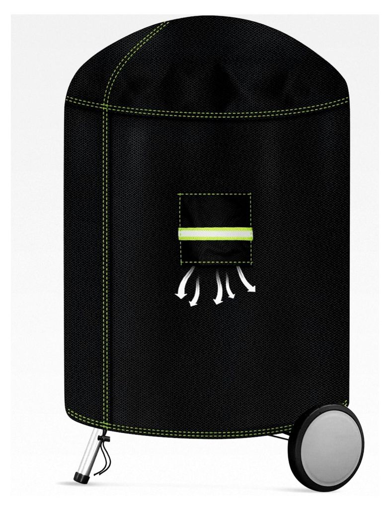 Kugelgrill Abdeckung, 600D Oxford Grillabdeckung für Weber Kugelgrill 57 cm, Wetterfeste Rundabdeckung für Kettle Holzkohlegrill, Ø77x90cm