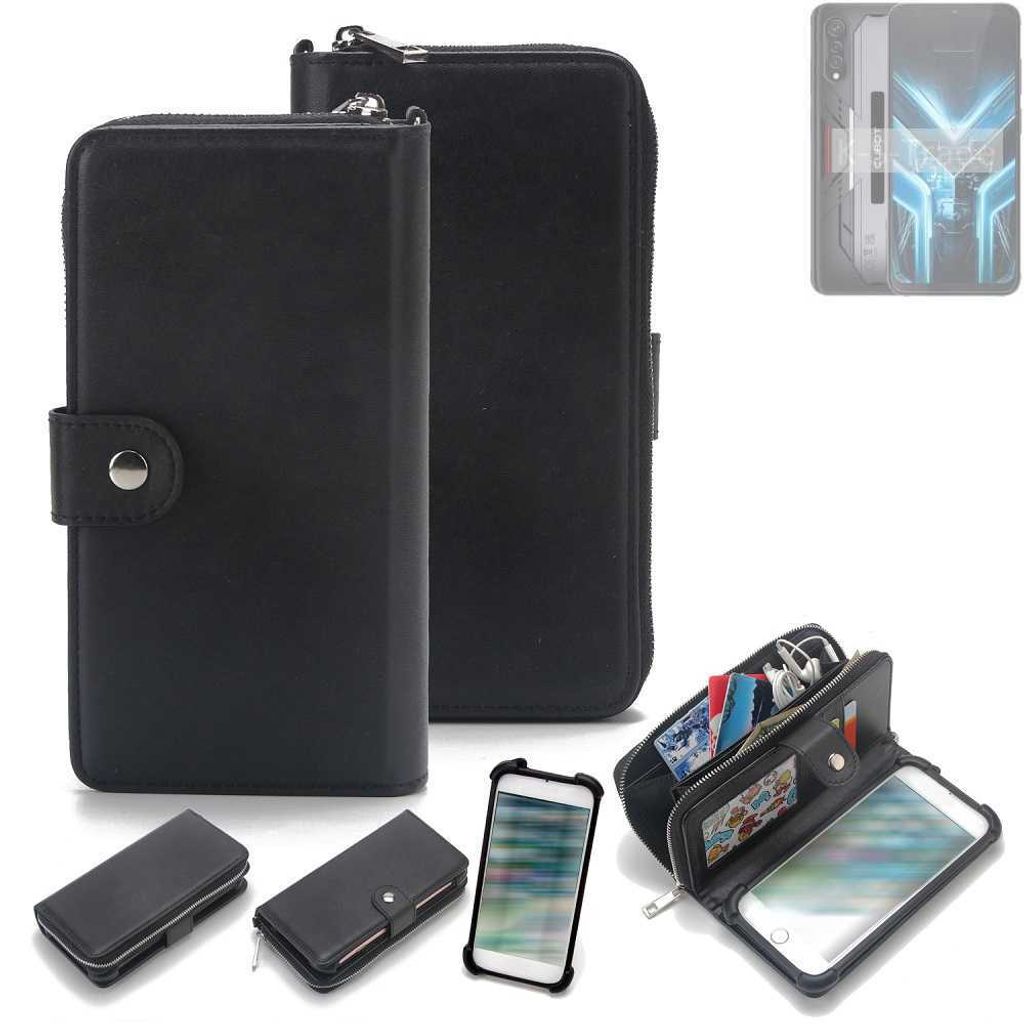 K-S-Trade 2in1 Handyhülle Schutzhülle kompatibel mit Cubot X70 & Portemonnee Cover Handy Hülle Case Etui Geldbörse Wallet Bookstyle Hülle