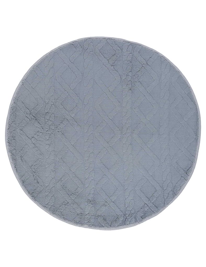 Weicher Badezimmer Teppich Style mit Pullover Muster - rund - 67cm Dunkelgrau