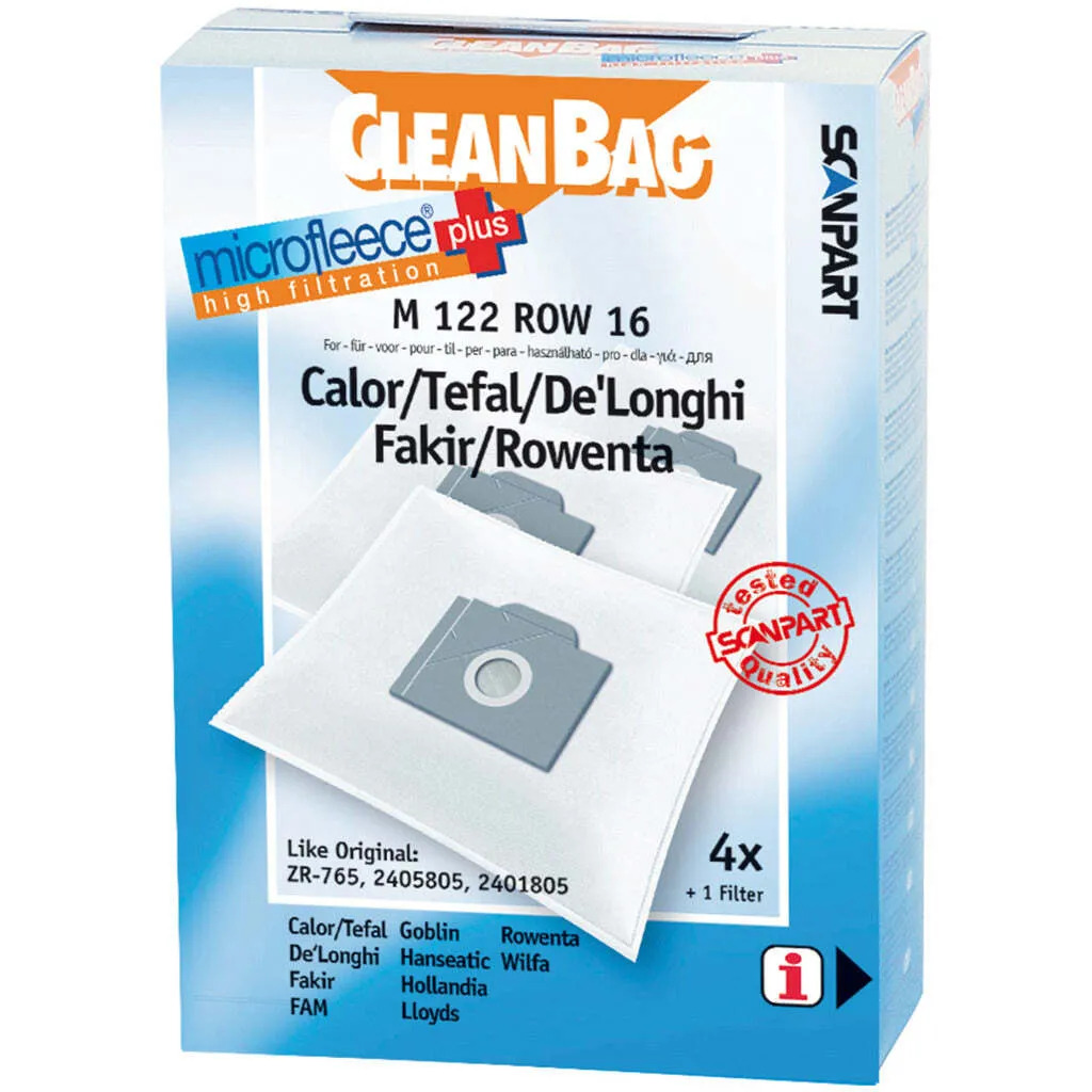 Sac Rowenta Rb01-33 Scanpart Microfleece+ Zr765 idéal pour les allergies