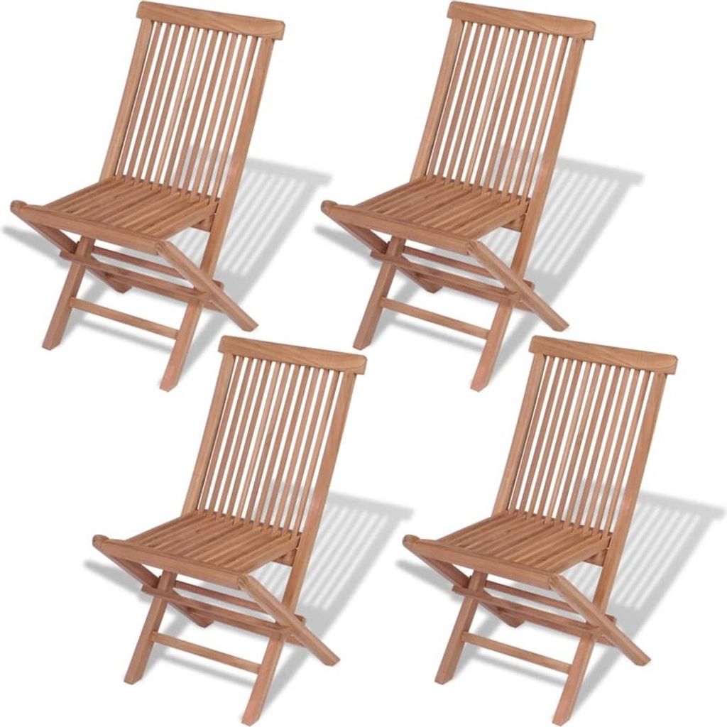 Klappbare Gartenstühle 4 Stk. Massivholz Teak