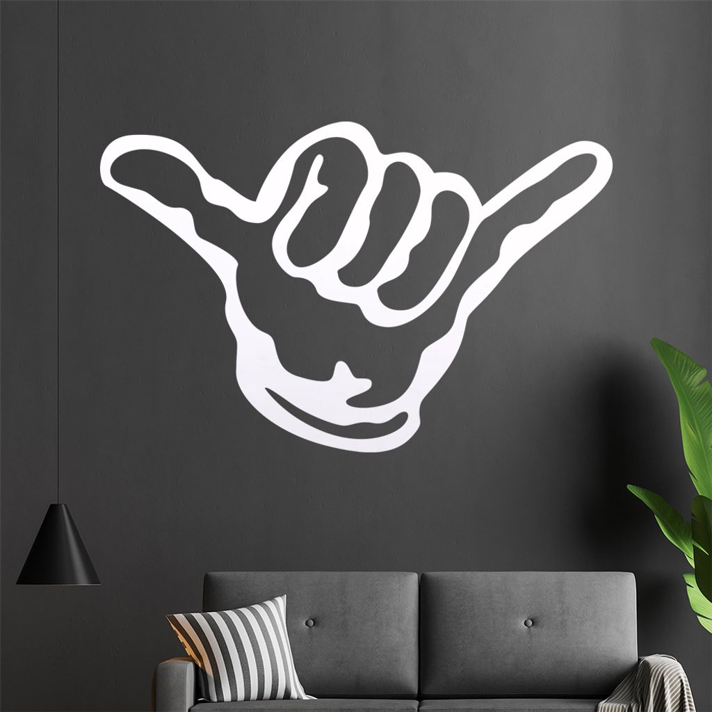 KIWISTAR Hang Loose Hand - Surfer Move Shaka Wandtattoo in 6 Größen - Wandaufkleber Wall Sticker - Dekoration, Küche, Wohnzimmer, Schlafzimmer, ...