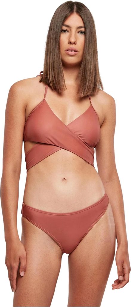 Urban Classics - Bikini Neckholder Set für Damen TN143 (XS) (Terrakotta)
