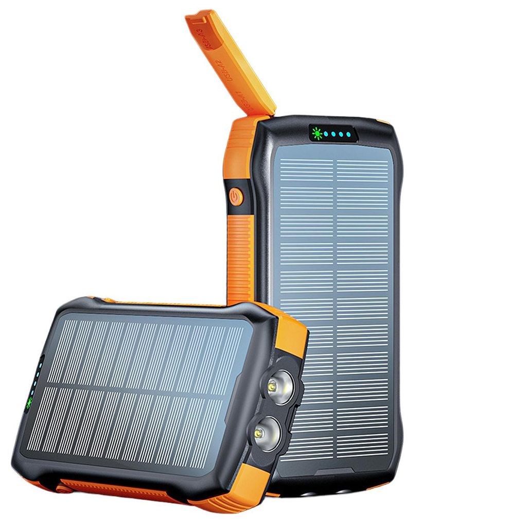 Solar Powerbank 20000mAh mit Wireless Charging PD 20W Schnellladung Outdoor Ladegerät mit LED Licht wasserdicht für Camping Reisen Notfall Outdoor