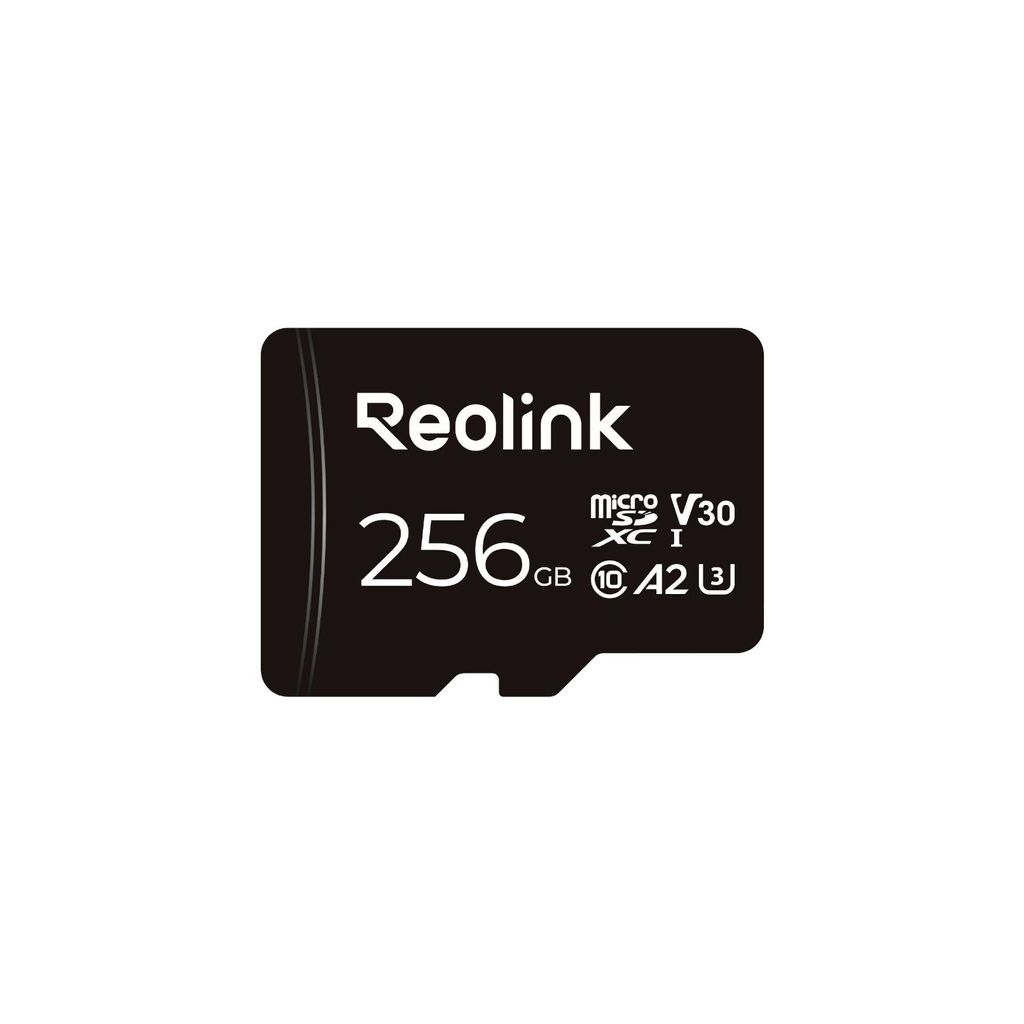 A black microSD card with white text and logos.