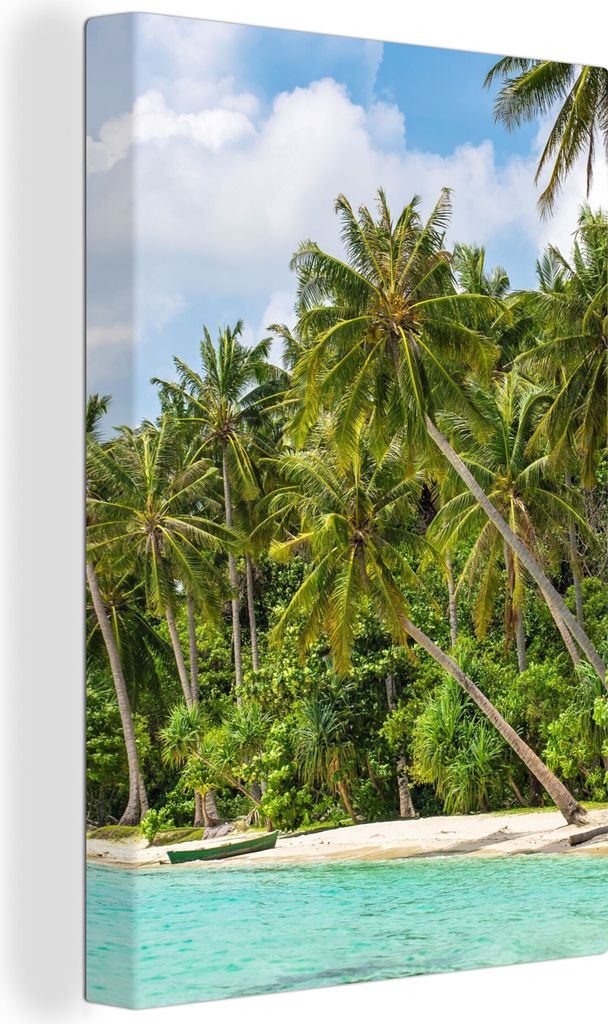 OneMillionCanvasses - Leinwandbilder - 90x140 cm, Palme - Meer - Tropisch, Wandbilder Kunstdruck Wanddekoration - Foto auf Leinwand - Gemälde au...