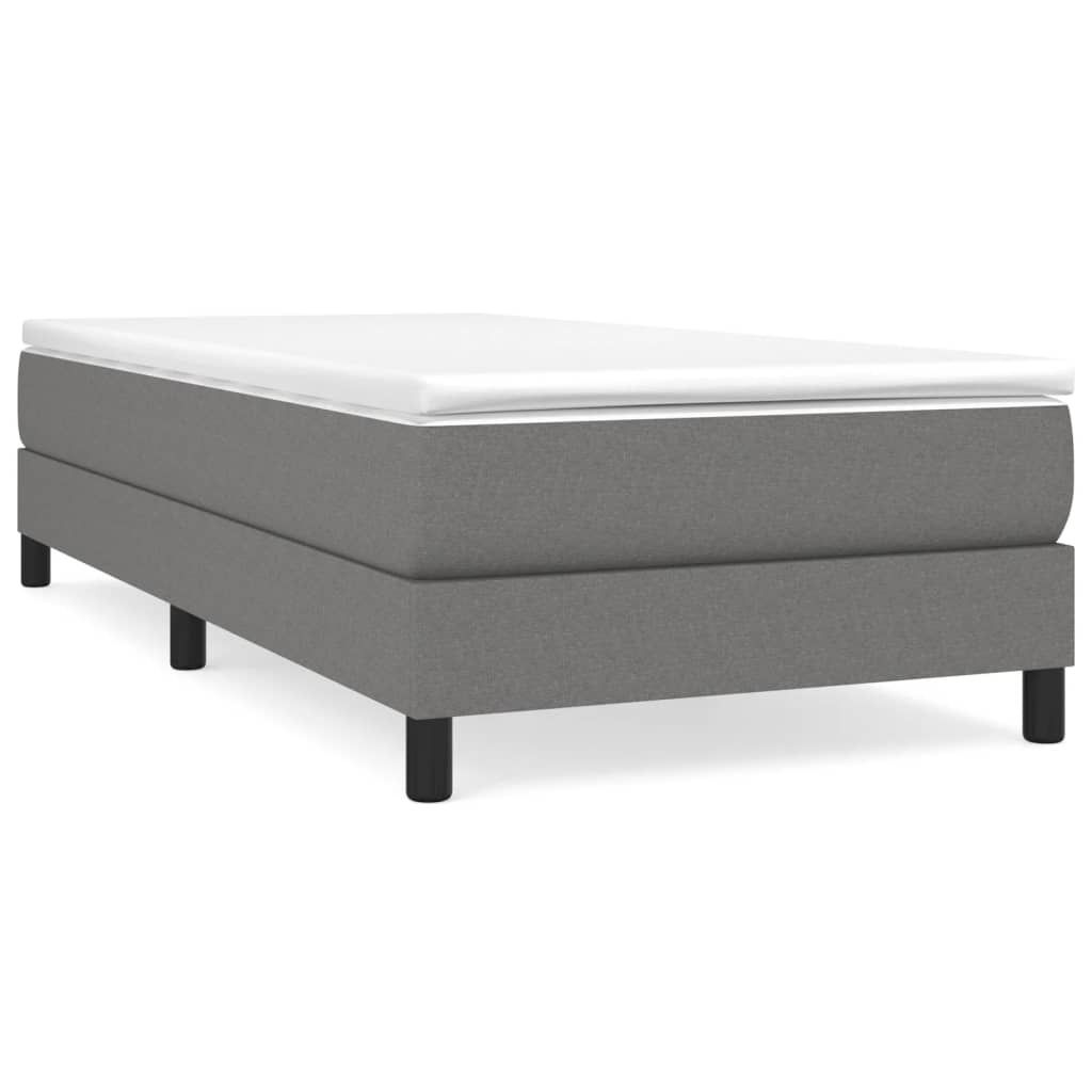 Cadre de lit sans matelas gris foncé 100x200 cm Tissu Image du produit 