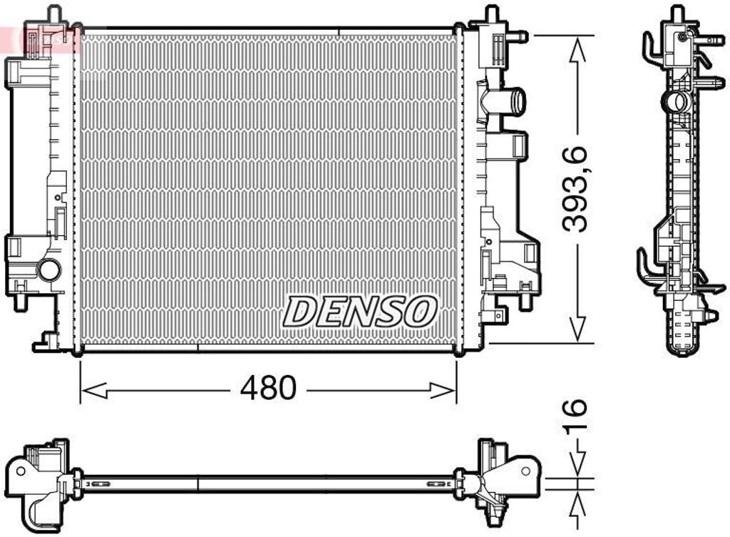 DENSO DRM23117 Kühler Wasserkühler Motorkühler für RENAULT Produktbild 
