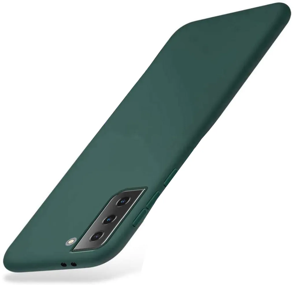 Cover Samsung S21 5G Antiurto Verde Notte Gomma Liquida Original Feel - 3