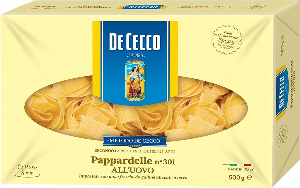 5x Pasta De Cecco 100% Italienisch Pappardelle n. 301 Nudeln mit ei 500g