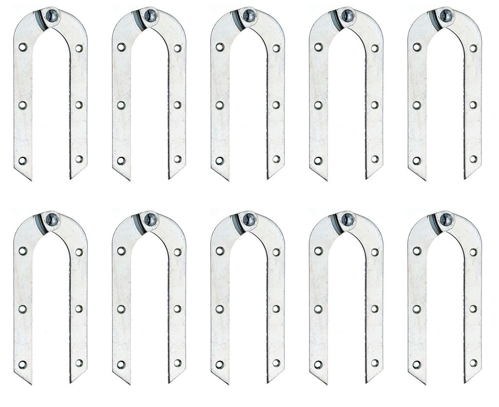 Alberts 10 x Leiterband 200x21 mm gebogen verzinkt mit versenkten Schraublöchern stabiler Scharnierbeschlag