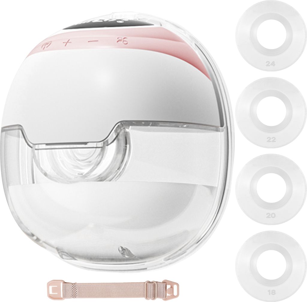 Freihaendige Milchpumpe, tragbare Milchpumpe, BPA-frei, sicherer, doppelt versiegelter Flansch mit 3 Modi, 9 Stufen, 4 Duesengroessen, elektrische,...