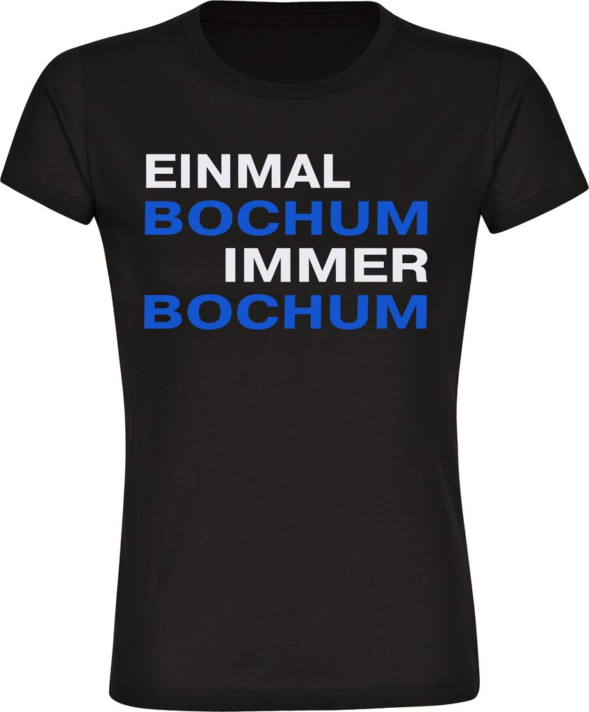 multifanshop Damen T-Shirt - Bochum - Einmal Immer, schwarz, Größe L