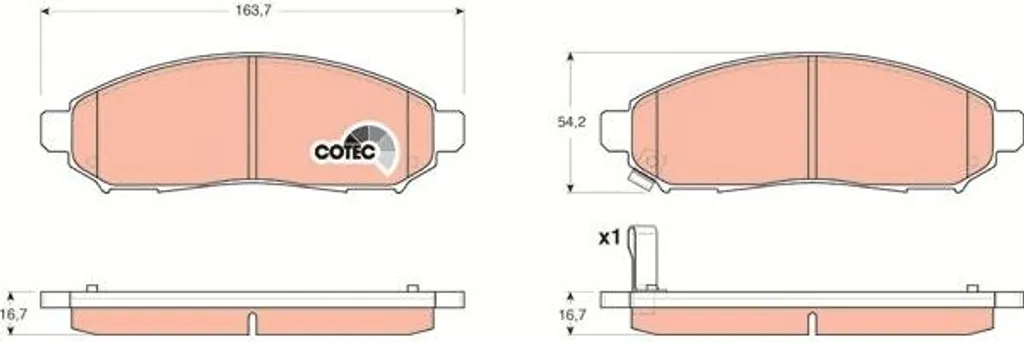 Plaquettes de frein TRW GDB3404 haute endurance pour Nissan Murano