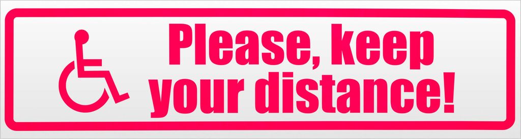 Please Keep Your Distance Magnetschild Schild magnetisch - 20cm Neonpink - Magnetfolie für Auto PKW Kfz