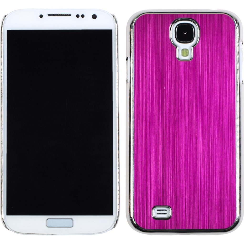PhoneNatic Case kompatibel mit Samsung Galaxy S4 - Hülle pink Metallic Hard-case + 2 Schutzfolien