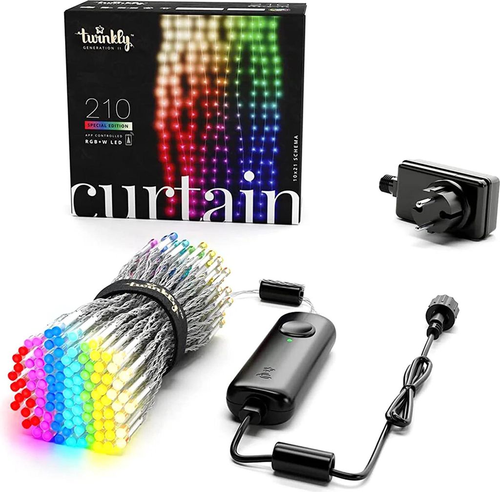 Twinkly Curtain 210 RGBW LED, kurtyna, przezroczysty Zdjęcie produktu 