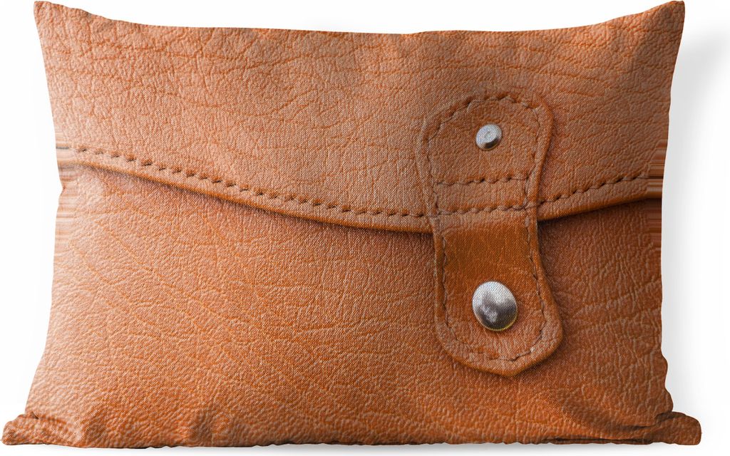 MuchoWow Outdoor Kissen - Aufbau einer Ledertasche - 50x30 cm - Wetterfest - Lounge Kissen - Sofa kissen - Wohnzimmer Dekoration