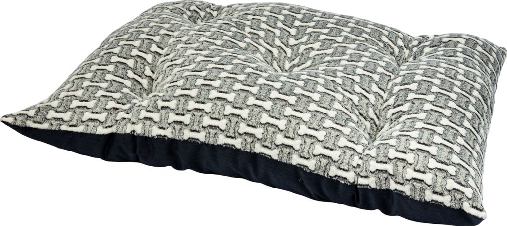 Valle Verde Haustierbett Fleece Hundebett Haustierkissen Katzenbett Hundesofa Katzenschlafplatz Kuschelbett Tiercouch Weich 100 x 70 cm Knochen