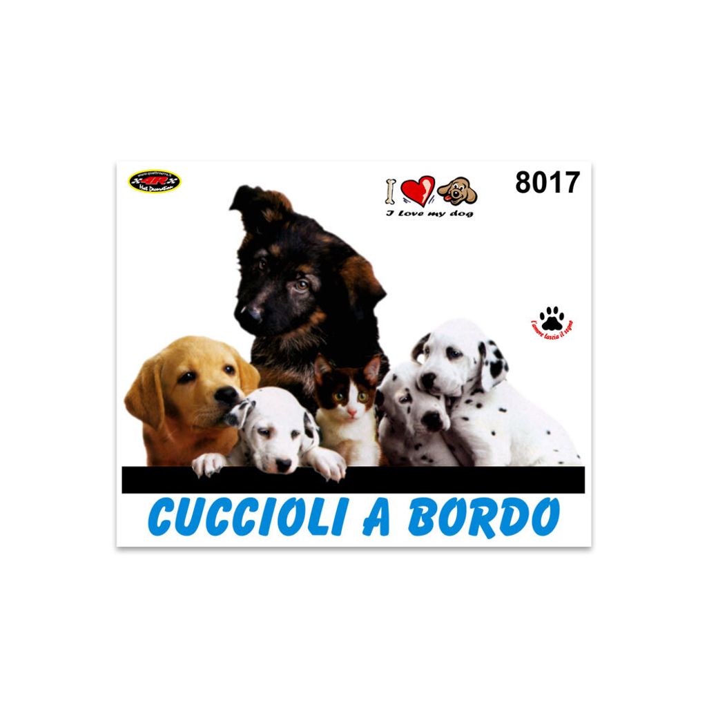 Sticker Welpen an Bord 14 x 16 cm