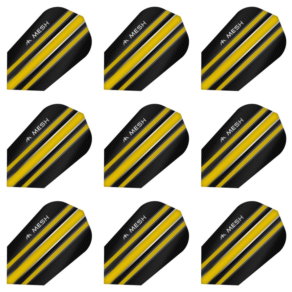 3 Set = 9 Dart Flight Dart Flights Mission Mesh Flight Slim 100 Mikron Gelb