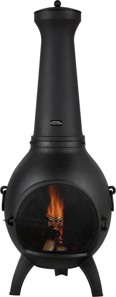 Foyer extérieur 18 pouces avec grille de cuisson et évacuation de fumée
