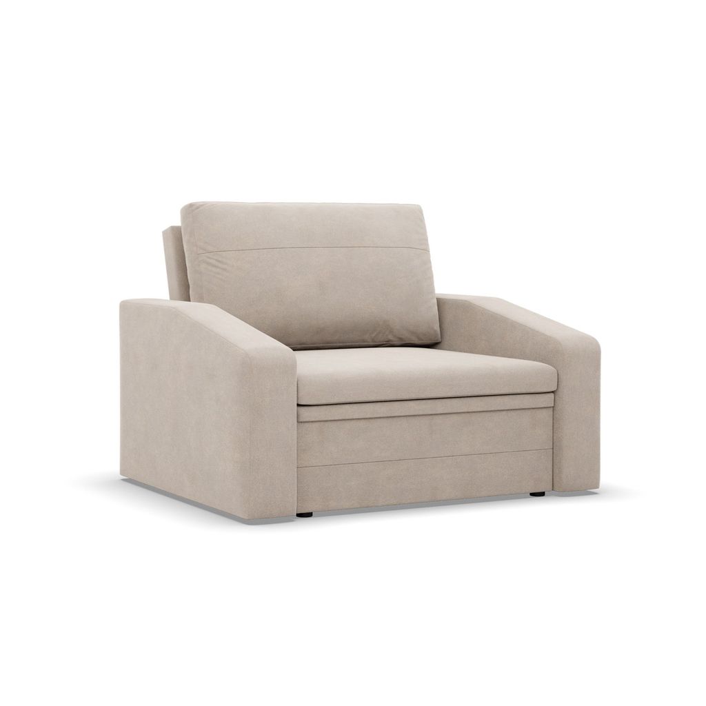 Sessel mit Schlaffunktion, Loungesessel für das Wohnzimmer, Orbit 90cm Beige