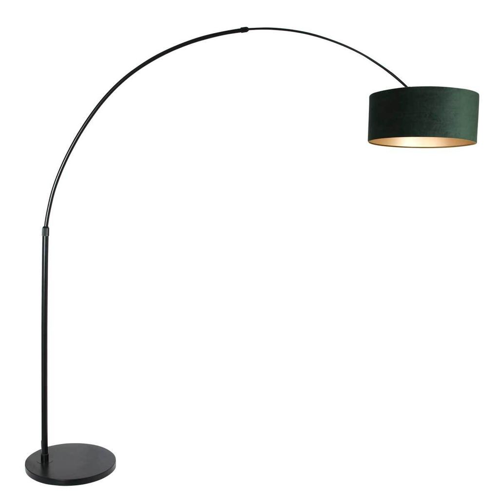 Steinhauer - stehlampe - Sparkled Light - schwarz - metall veloursstoff - bogenlampe - E27 - 8127ZW
