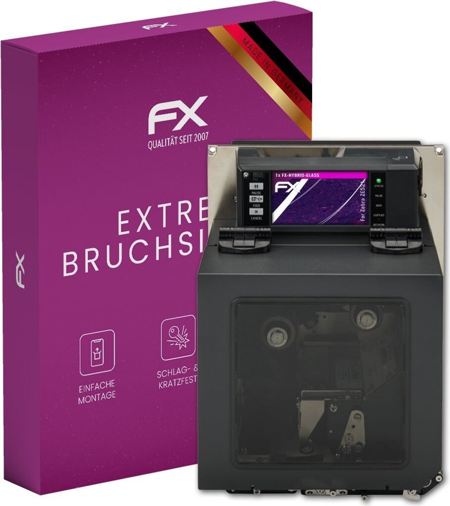 atFoliX FX-Hybrid-Glass Displayfolie kompatibel mit Zebra ZE521 Glasfolie