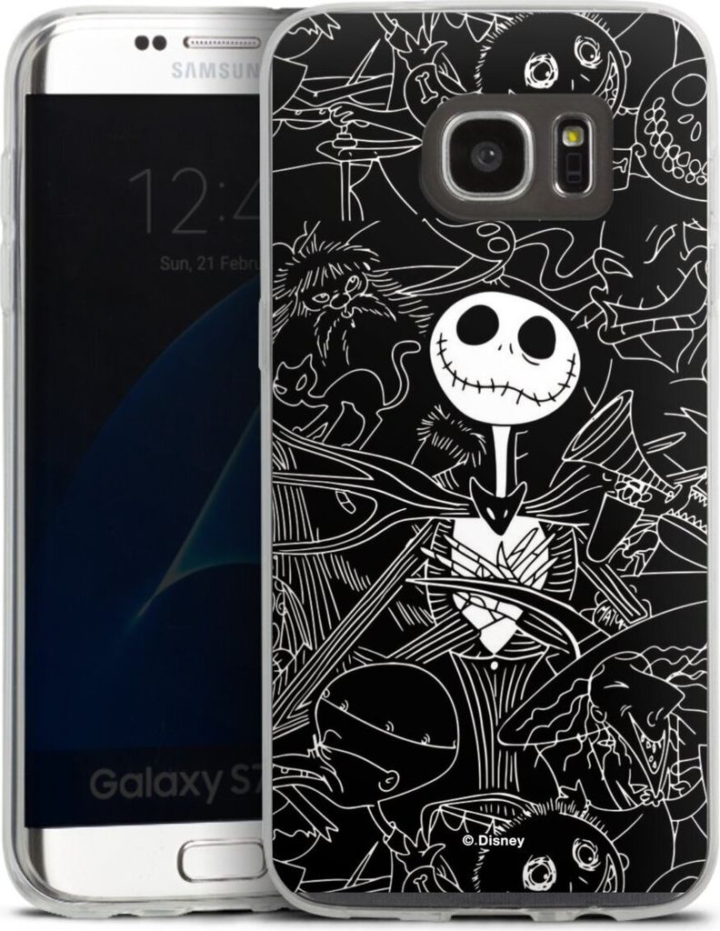DeinDesign Slim Hülle für Samsung Galaxy S7 Edge Silikon Case Ultra Dünn Handyhülle Disney Halloween Nightmare Before Christmas