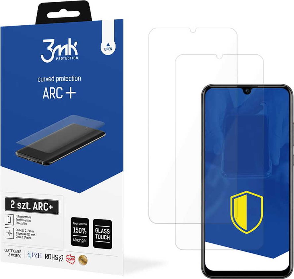 3mk Display Schutzfolie ARC+ für Huawei P Smart 2019 0,17mm Self-Heal (2 Stück)