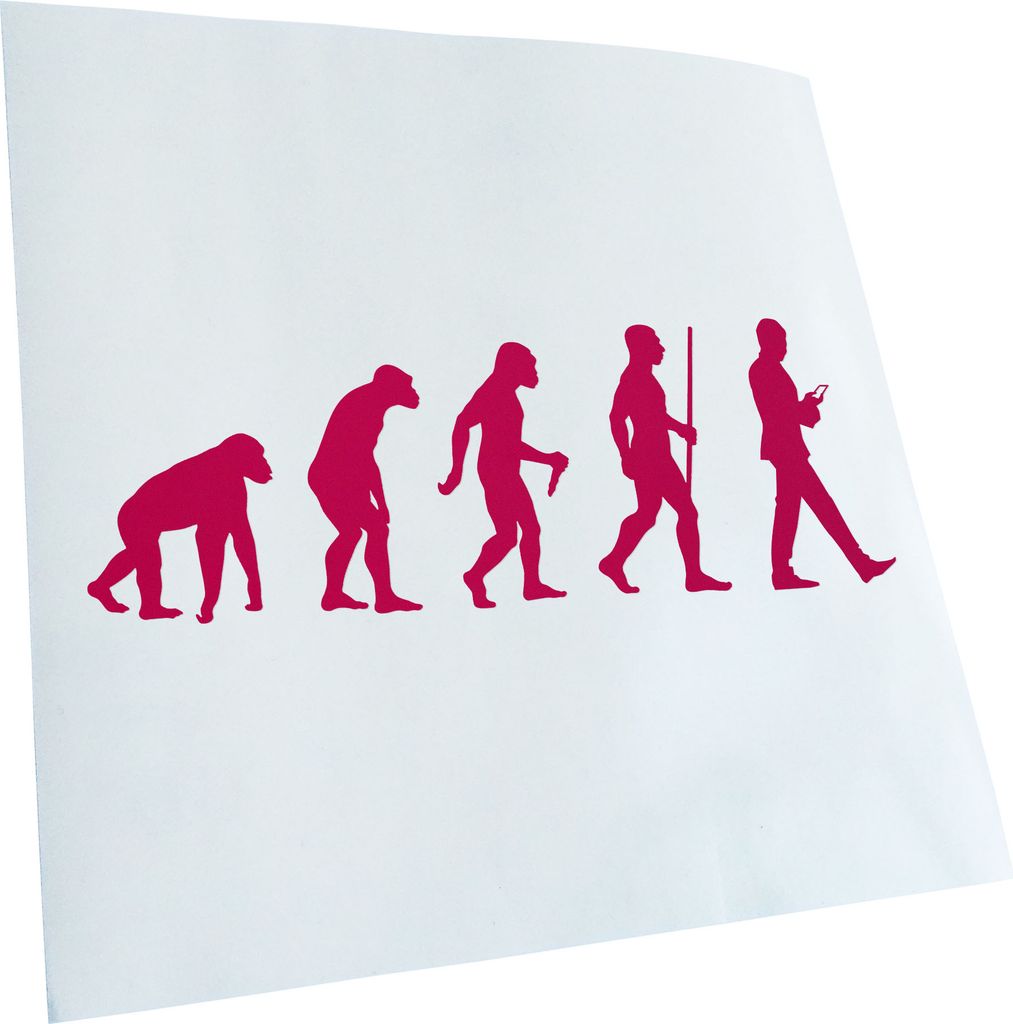 Kiwistar - Autoaufkleber - Evolution Smartphone - Pink - 30x11cm - Aufkleber für Auto, Laptop, Fahrrad, LKW, Motorrad mehrfarbig JDM Decal Racing