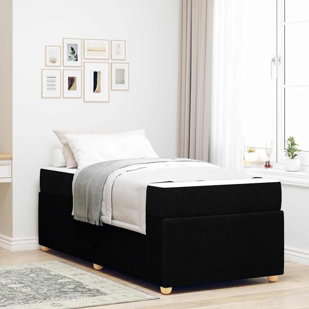 Maison Exclusive - Bettrahmen mit Matratze Schwarz 100 x 200 cm Stoff