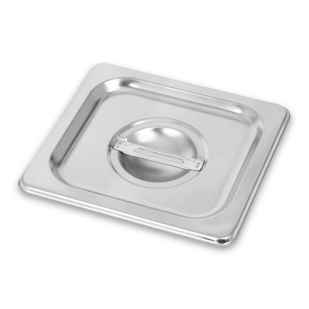 VERTES GN Deckel 1/6 Gastro Norm Gastronorm (Edelstahl, Hygienisch, Rostfrei, Kratzfest, Temperaturbeständig von -40° bis +300°C, mit Griff)