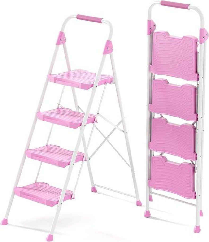 Stabile Klappleiter rosa für Zuhause Garage